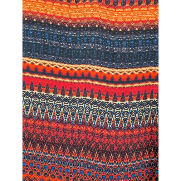 Cato Chiffon High Low Tunic Top Blouse Boho Southwestern Aztec Desertcore Red M - Picture 9 of 12